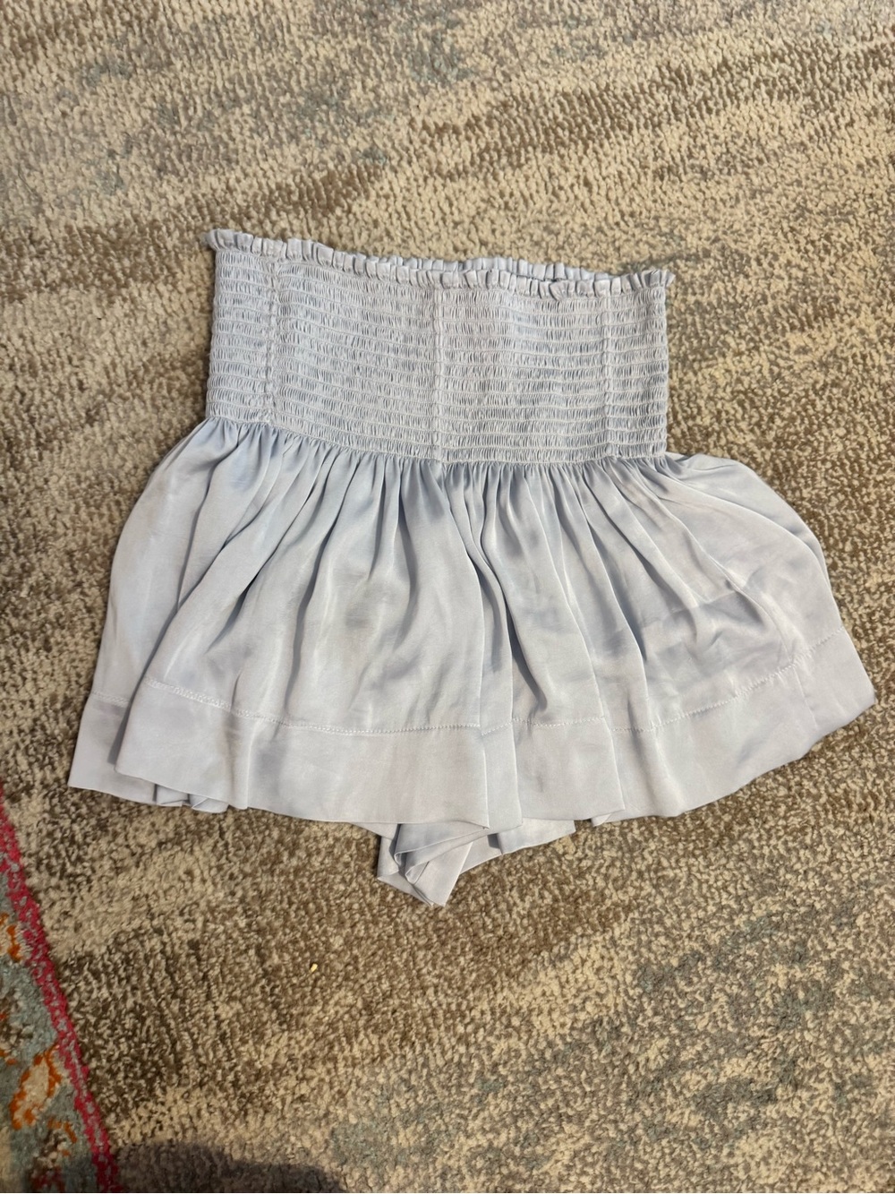 Smocked Waist Light Gray Women’s Shorts